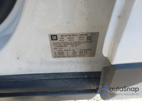 2017 Chevrolet Trax Lt из США, поврежденный, VIN KL7CJPSB3HB179424